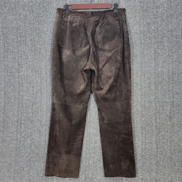 Rafaella Sport Pants Womens 10 Brown Genuine Leather Suede 5-Pocket 31x26 - Picture 8 of 14